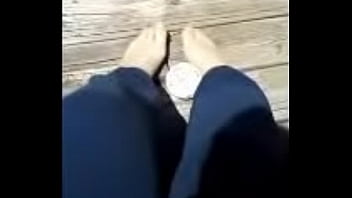 Foot soccer with nude nylon stockings 1