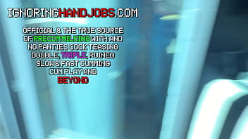 Sexy and horny beauty cute and wild wife cheats on husband and gives a guy ignoring handjob with blowjob after teasing hic big cock and playing with his balls