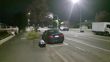 Nz slutty bitch gets pissed by the roadside as motorist drives by yelling loudly