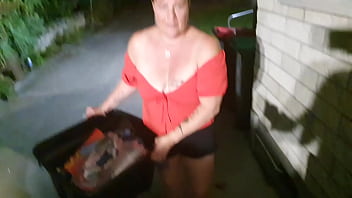 Nz slutty bitch gets pissed by the roadside as motorist drives by yelling loudly