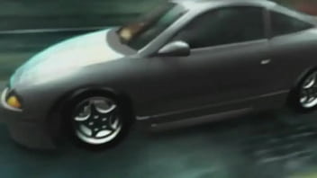 Anime girl when crossing a road