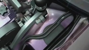 Anime girl when crossing a road