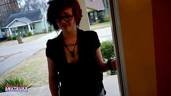 Inked brunette coed marci masturbates and rubs her tits with a sex toy