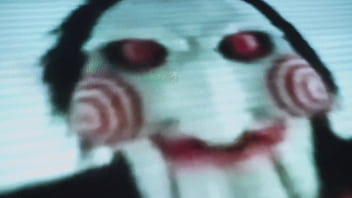 Agatha vega dressed as saw the riddler plays with christian clay's cock free version