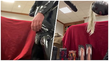 Jett hoover fuck machine with monster dildo and fist until hand free cum in chastity device