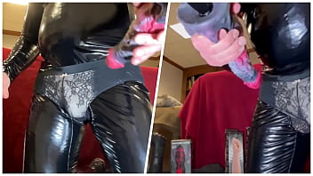 Jett hoover fuck machine with monster dildo and fist until hand free cum in chastity device