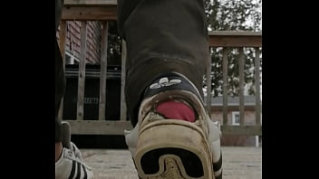 Well worn adidas sneaker