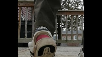 Well worn adidas sneaker