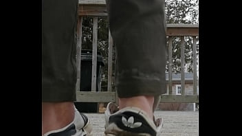 Well worn adidas sneaker