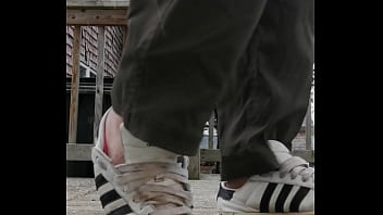 Well worn adidas sneaker