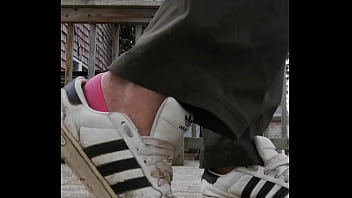 Well worn adidas sneaker