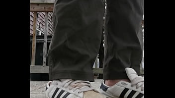 Well worn adidas sneaker