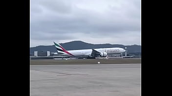 Decolagem de aviao boing