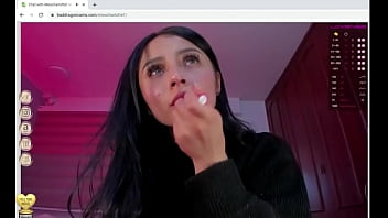 Babe sucks big dildo