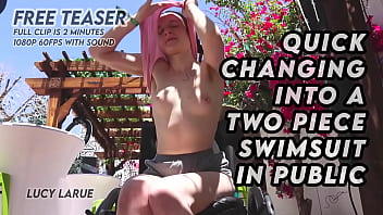 Quick Changing Into A Two Piece Swimsuit In Public thumbnail