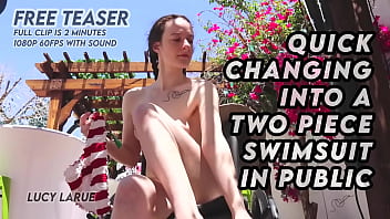 Quick Changing Into A Two Piece Swimsuit In Public thumbnail
