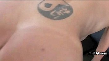 Horny big tit milf gives a hot blowjob