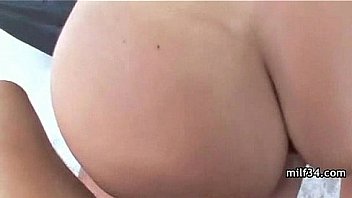 Horny big tit milf gives a hot blowjob