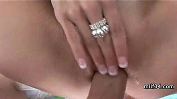 Horny big tit milf gives a hot blowjob