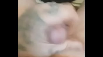 Tatted guy jacks off