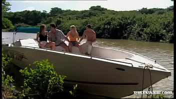 Jessica moore and morgan get serious action on a boat