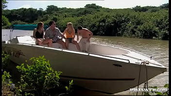 Jessica moore and morgan get serious action on a boat