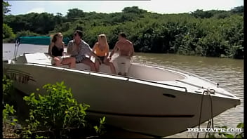 Jessica moore and morgan get serious action on a boat