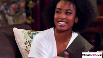 Big tits babe bree daniels wants to do roleplay sex but her ebony lesbian girlfriend demi sutra wants to get down already and lick her white pussy