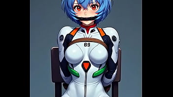 Rei tied by rope to a chair