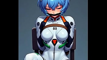 Rei tied by rope to a chair