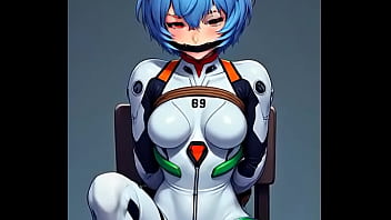 Rei tied by rope to a chair