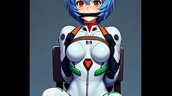 Rei tied by rope to a chair