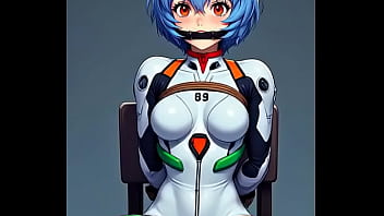 Rei tied by rope to a chair