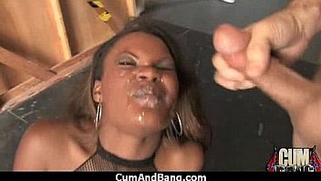 Ebony chick hard fuck in interracial group 30