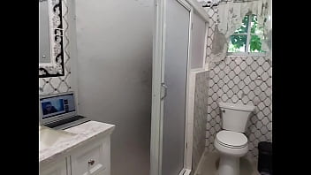 Slim thick ebony girl showering performance almost turned into a dangerous big squeeze mastermeat1