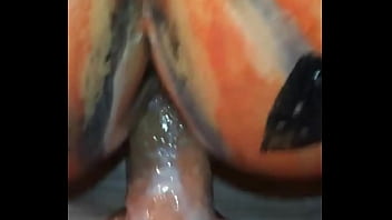 Pumpkin painted pawg gets ass smashed