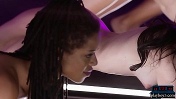 Four fitness babes planking and doing a cooling down