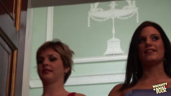 After these two females rang a bell a group of men arrived and engaged in vigorous sexual activity with them After these two females rang a bell a group of men arrived and engaged in vigorous sexual activity with them