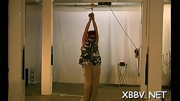 Gorgeous floozy is slowly taking off her panties