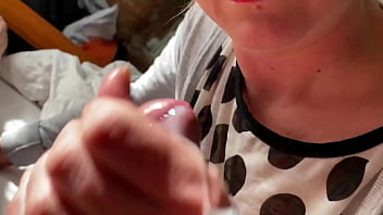 Foreskin play hard and handjob with post cum play