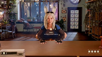 A policewoman a rabbit jerks off a barista's cock to get some magic nectar