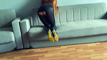 Kinky Femdom In Glossy Pantyhose And High Boots Gets Cum Soaked thumbnail