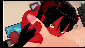 Chica demonio sexy vuélvete obtiene una gran polla hasta correrse