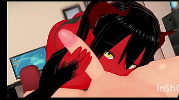 Chica demonio sexy vuélvete obtiene una gran polla hasta correrse