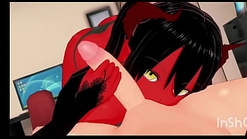 Chica demonio sexy vuélvete obtiene una gran polla hasta correrse