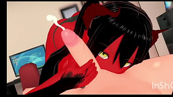 Chica demonio sexy vuélvete obtiene una gran polla hasta correrse