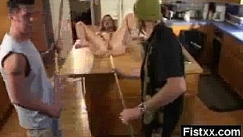 Whooping teen fisting extreme sex
