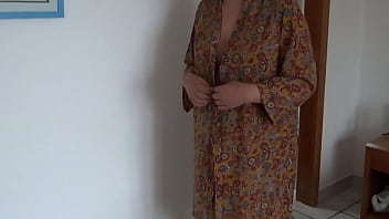 My wife shows herself in erotic lingerie and a bikini in front of my friends real cuckold