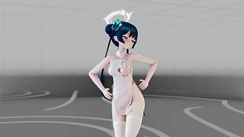 Blue archive ryuuge kisaki hentai undress dance mmd 3d blue hair clip
