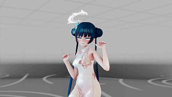 Blue archive ryuuge kisaki hentai undress dance mmd 3d blue hair clip